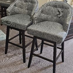 Swivel Gray Bar Stool Set Of 2