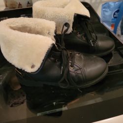 7.5 Black Boots Fur 7 1/2 Womens 