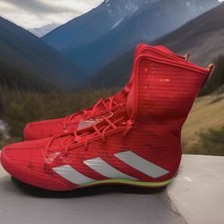 Adidas Box Hog 4 Boxing MMA Shoes Red Silver Yellow JP9846 Men's Size 7.5