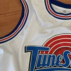 Space Jam Tune Squad Logo Bugs Bunny #1 White Basketball Jersey