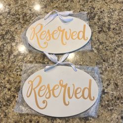 Wedding Reserved Signs 
