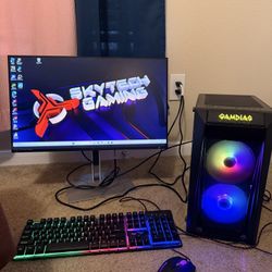 GAMDIAS RGB Gaming Tower Desktop Computer Case Black PC with RGB Lighting