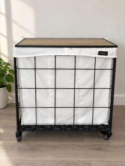 132L 3-Section Laundry Hamper with Lid & Wheels