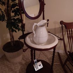 Vintage Woman's Wash Basin Station