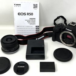 Canon EOS R50 4K Video Mirrorless Camera w/RF-S 18-45mm f/4.5-6.3 IS STM Lens