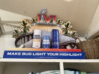 Super Bowl LVI bud light cardboard display Sofi stadium