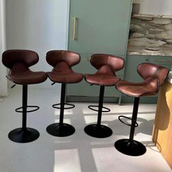 Bar Stools New in Original Packagings Set of 4 With Adjustable Height and 360 Degree Swivel Function. 
