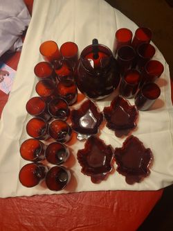 Vintage Royal Ruby Red Roly Poly Glassware