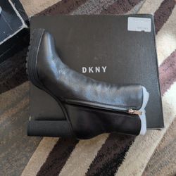 DKNY Black Leather Boots (New) (Unworn)