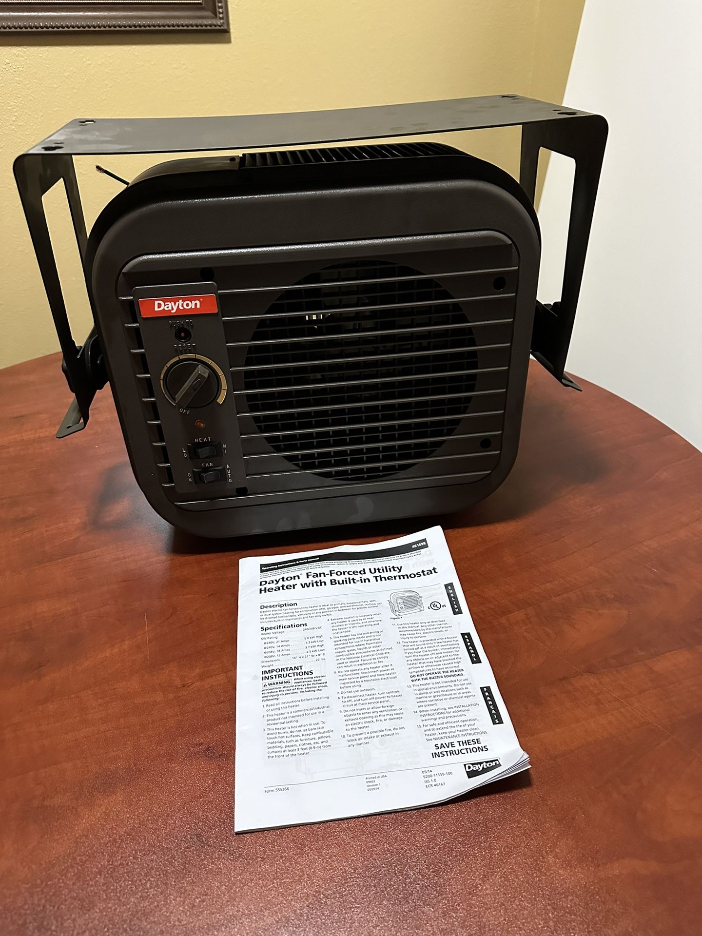 Dayton Electric Heater Model 4E169