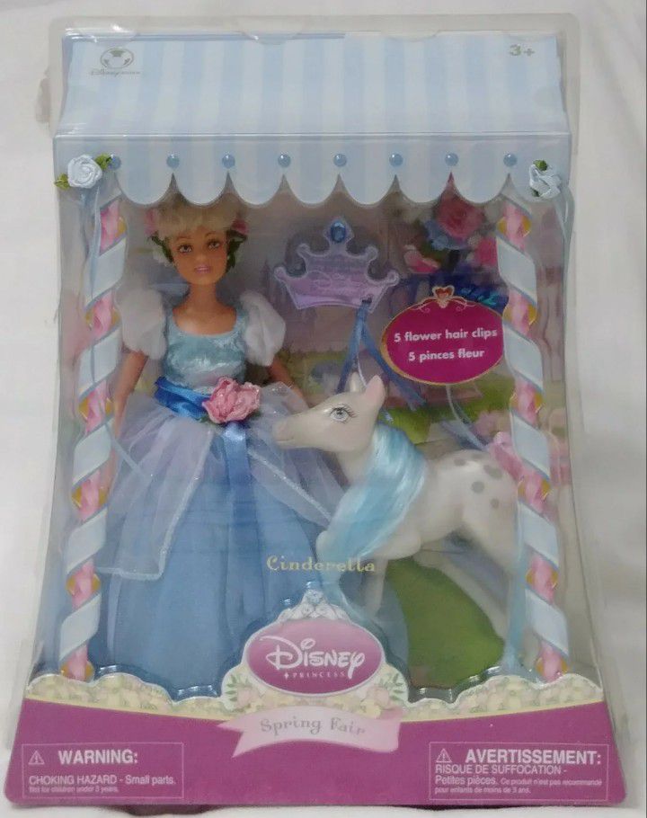 Disney Store Exclusive Spring Fair Princess CINDERELLA Doll Pony Set Playset