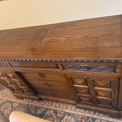 Romweber Viking Oak Mid-Century Arts & Crafts Credenza