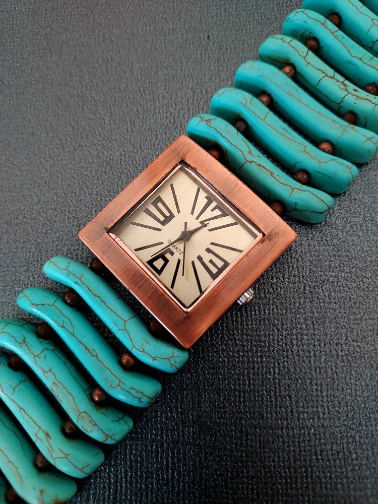 Gorgeous Handmade Watch / Bracelet with Turquoise