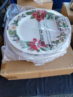 Brand New Princess House Set #4 Platos Grandes Navidenos 