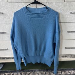 Blue knit sweater