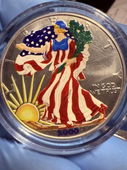 1oz Silver Eagle Commemorative Colored Coin *limited Edition *