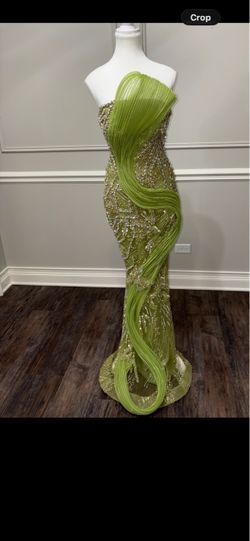 Custom made women beaded prom evening formal dress size small