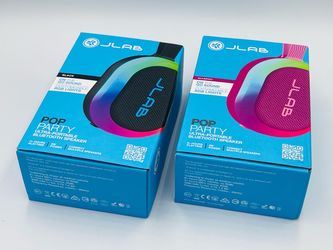 JLab POP Party Portable Bluetooth Speaker System - 5 W RMS - Rechargeable - Black/Mulberry