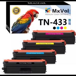 MxVol Compatible TN433 TN431 TN-433 Toner Cartridge for Brother TN 433 4-Pack