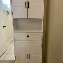 Tall Storage Cabinet -bathroom or Linen Closet 