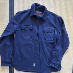 SCHOTT CPO WOOL SHIRT S SMALL BLUE 