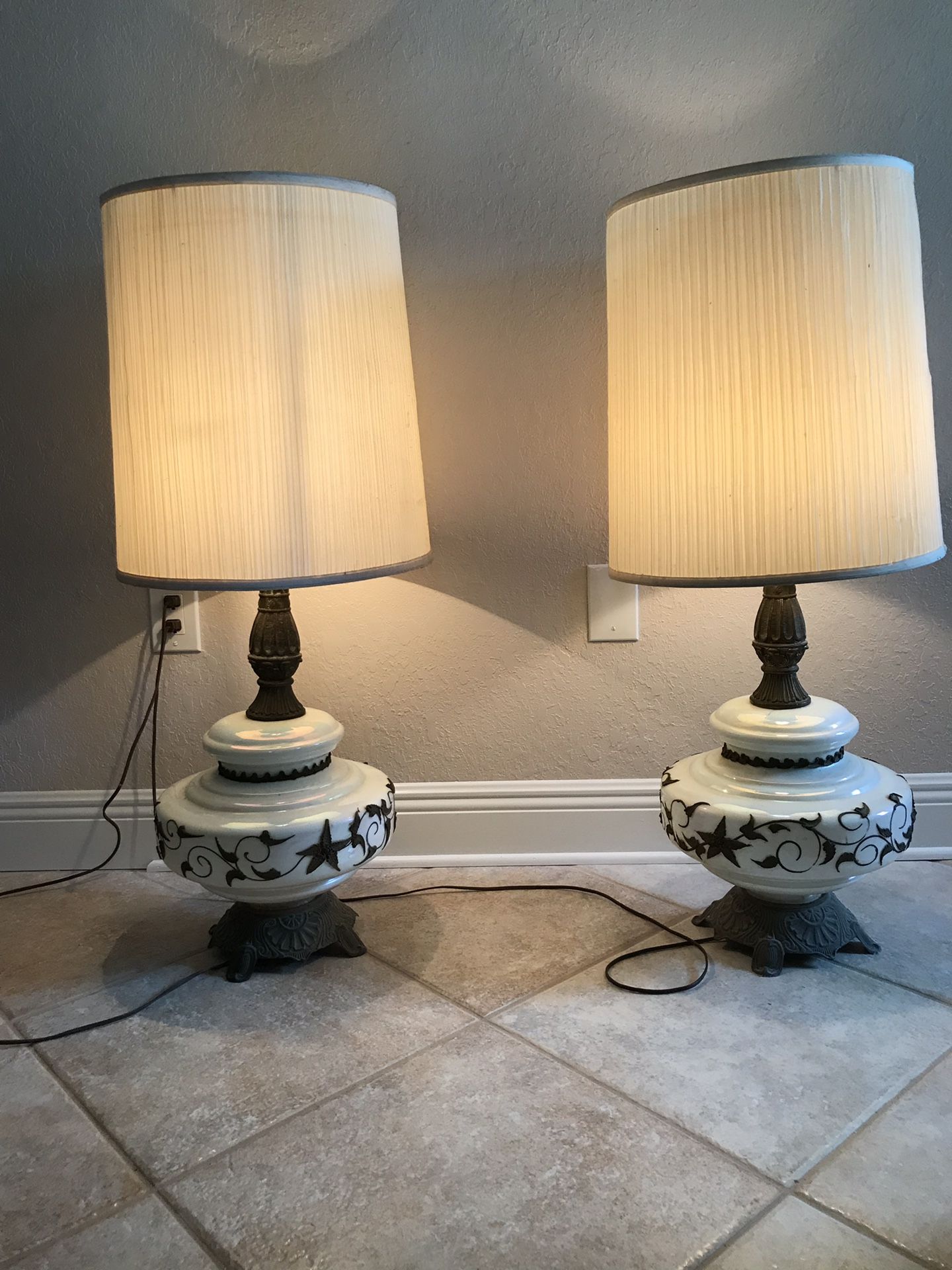 Mid-Century Art Deco Tall Vintage Lamps