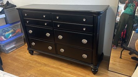 Solid Wood 8 Drawer Dresser, Dark Espresso, Heavy Duty