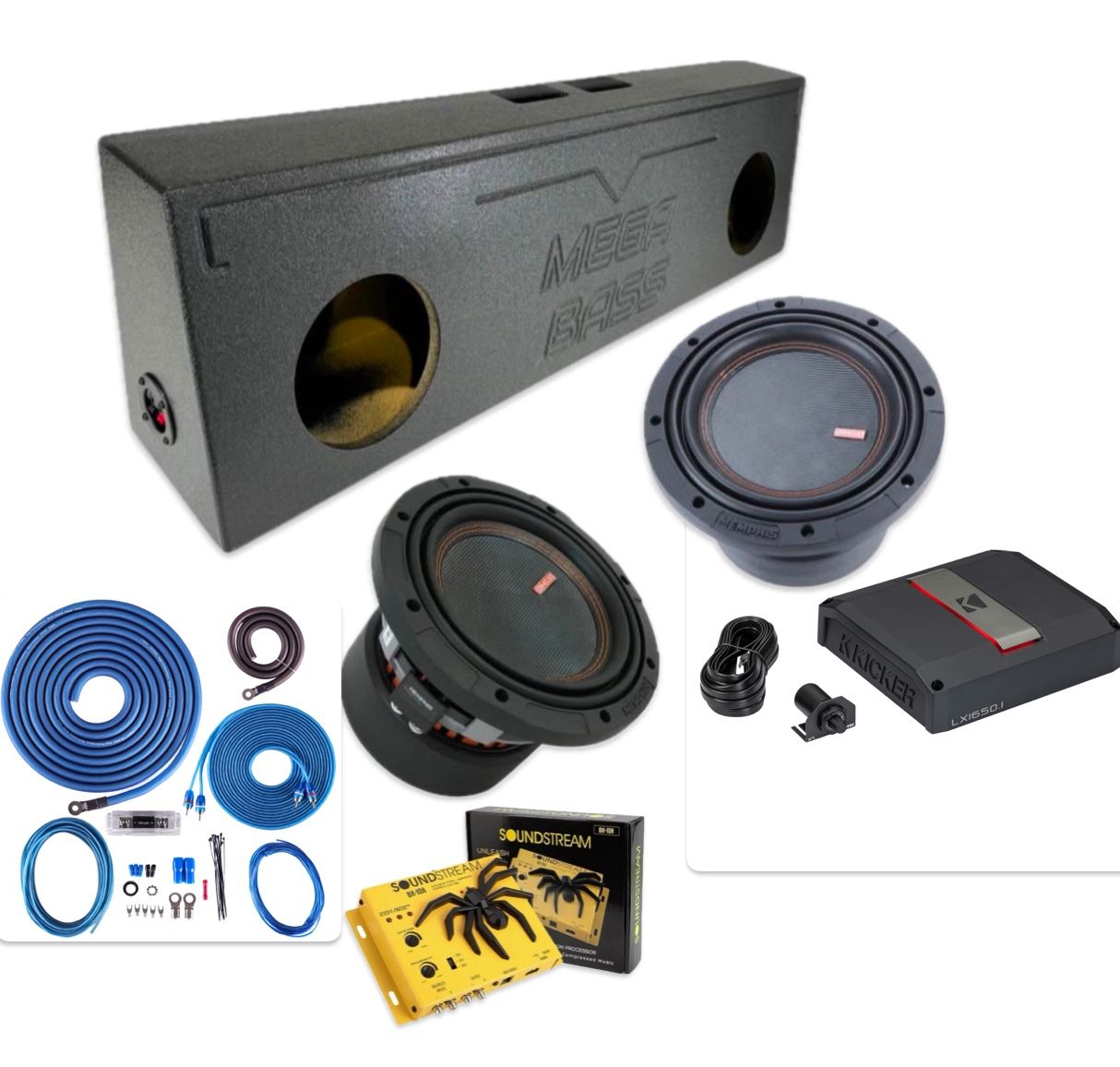 NEW FULL BASS PACKAGE INSTALLED FOR SINGLE CAB TRUCKS MEMPHIS MOJO 8” 3600 Watts