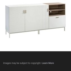 White Storage Cabinet Credenza
