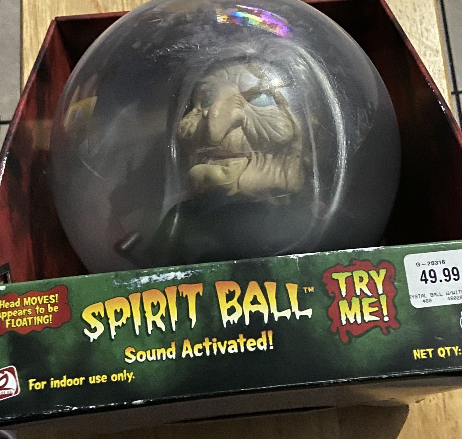 Gemmy Halloween Spirit Ball Floating Talking Witch Head