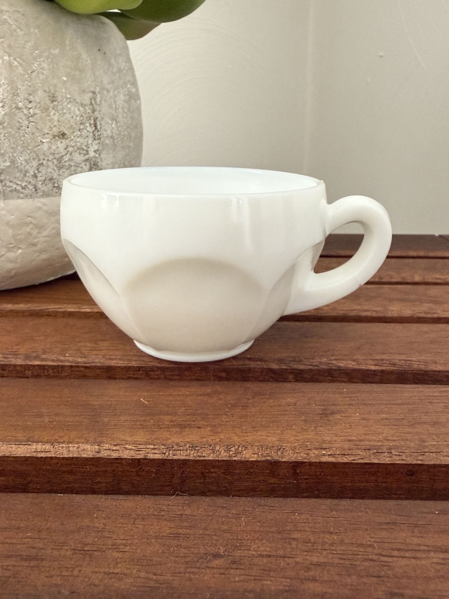 Vintage Milk Glass Cup Planter