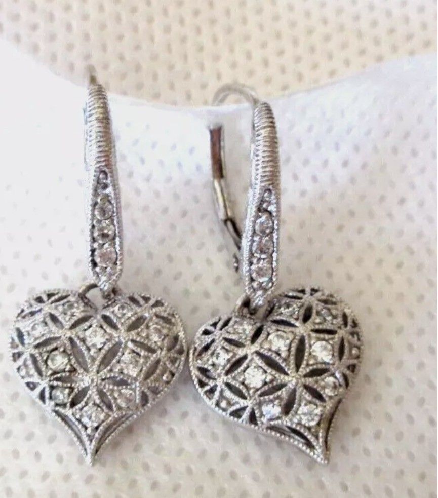 Tacori Puffy Diamond Heart Earrings 