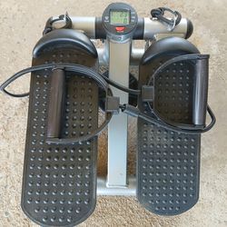 Step machine with workout bands