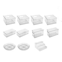 11 Piece Pantry Edit, Clear Plastic Modular Storage System, New in Box 