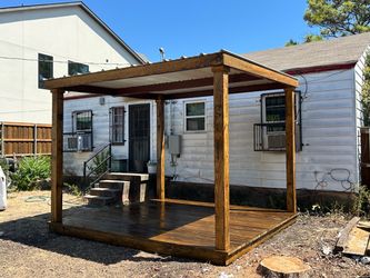 Wood Patio Cover with Deck