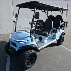 2027 Voyager Patriot 6-Seater Lifted 72-Volt Lithium Street Legal LSV NEV Golf Cart in Blue Skies Light Blue