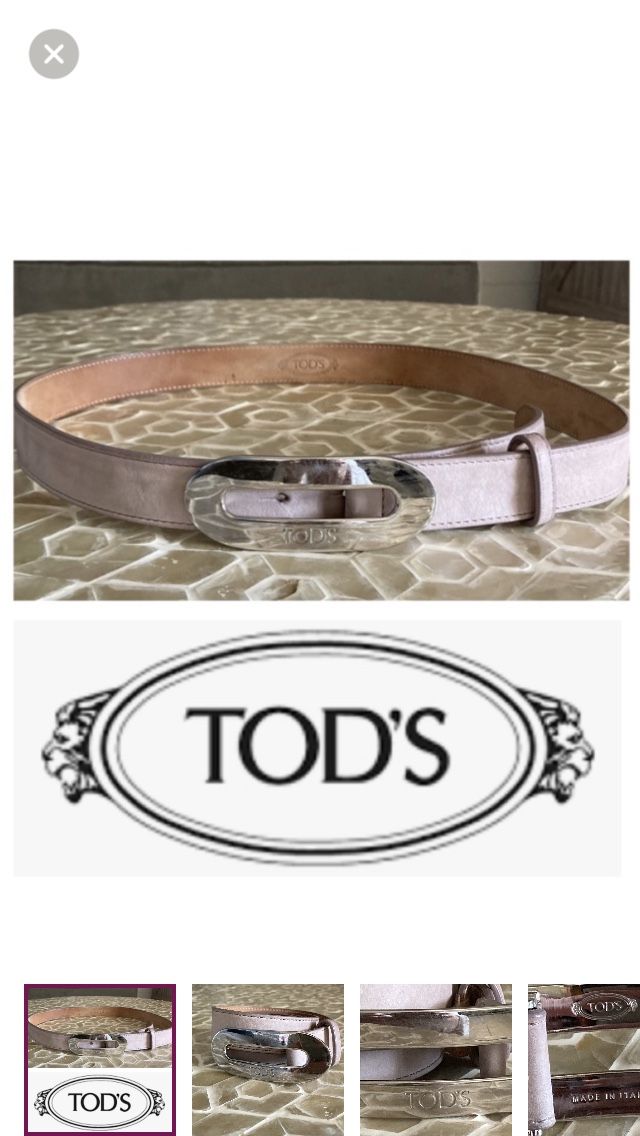 TOD'S Women’s Calfskin Leather Belt in lightest pink