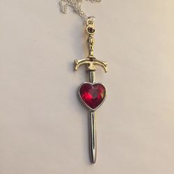 Sword In Heart Pendant Charm Necklace - Love Jewelry