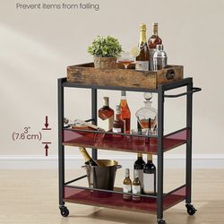 Kitchen Serving Cart with Removable Tray