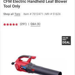 Toro PowerJet F700 140 mph 725 CFM Electric Handheld Leaf Blower 