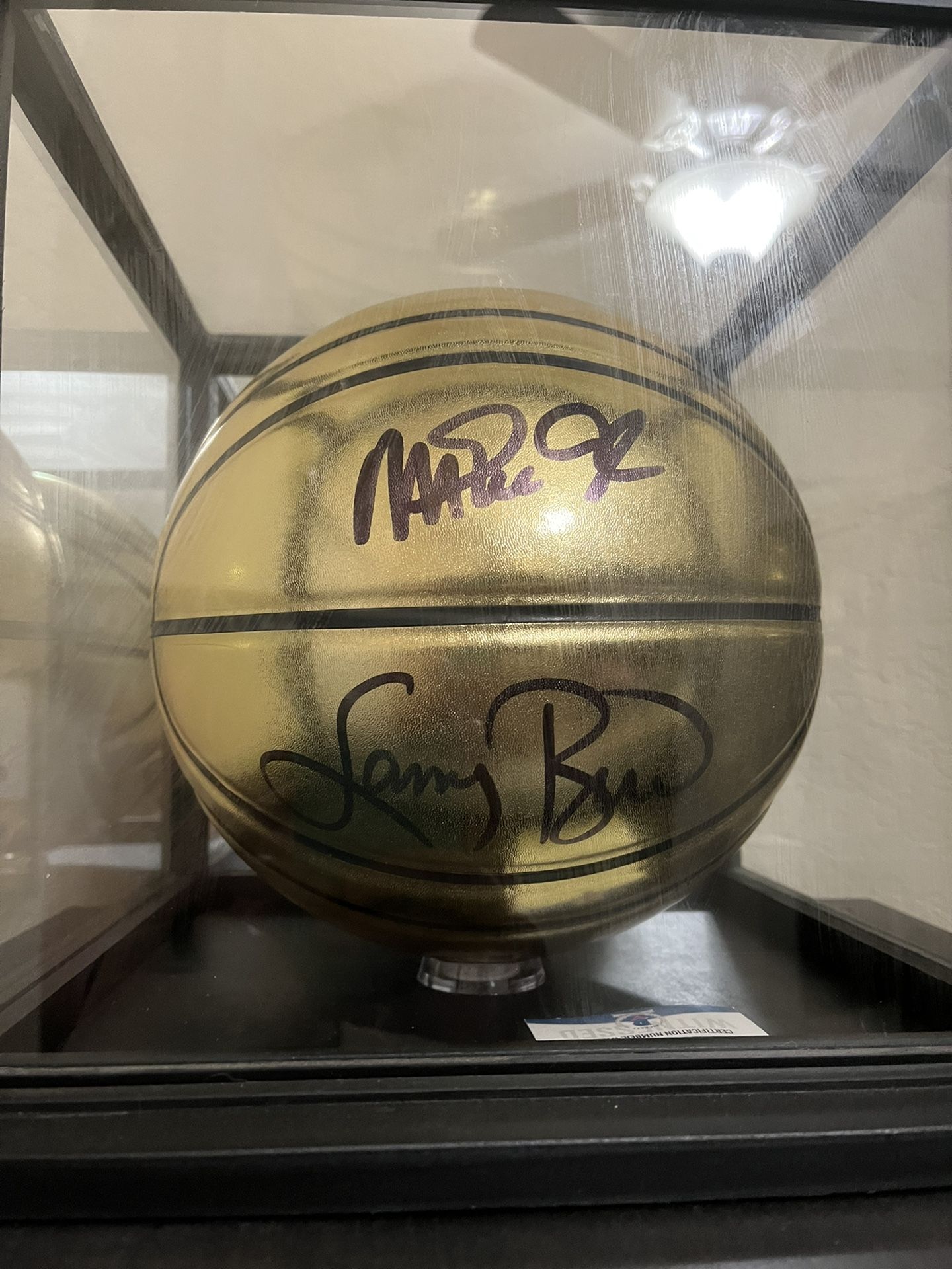 Larry Bird and Magic Johnson Signed Basketball. Basketball