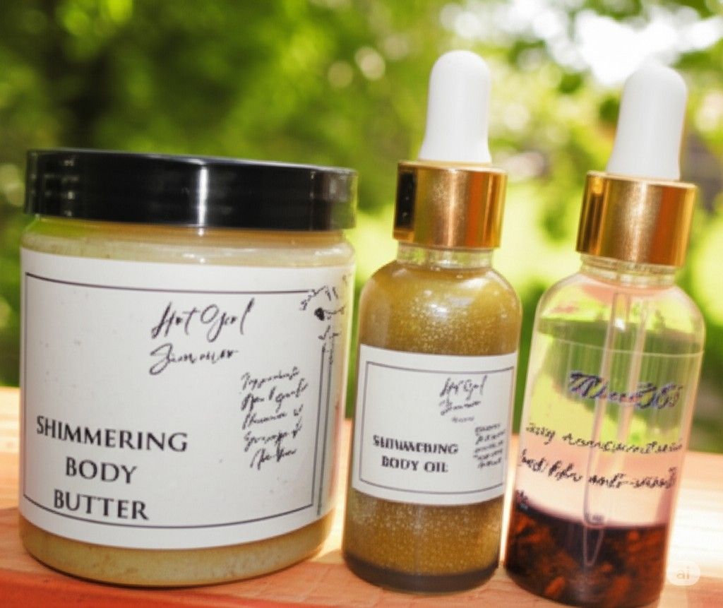 Shimmering Body Oil And Body Butter Set Dark Gold