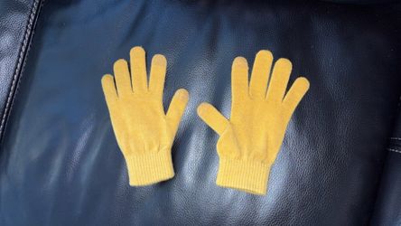 Mustard Yellow Knit Touchscreen Gloves - One Size