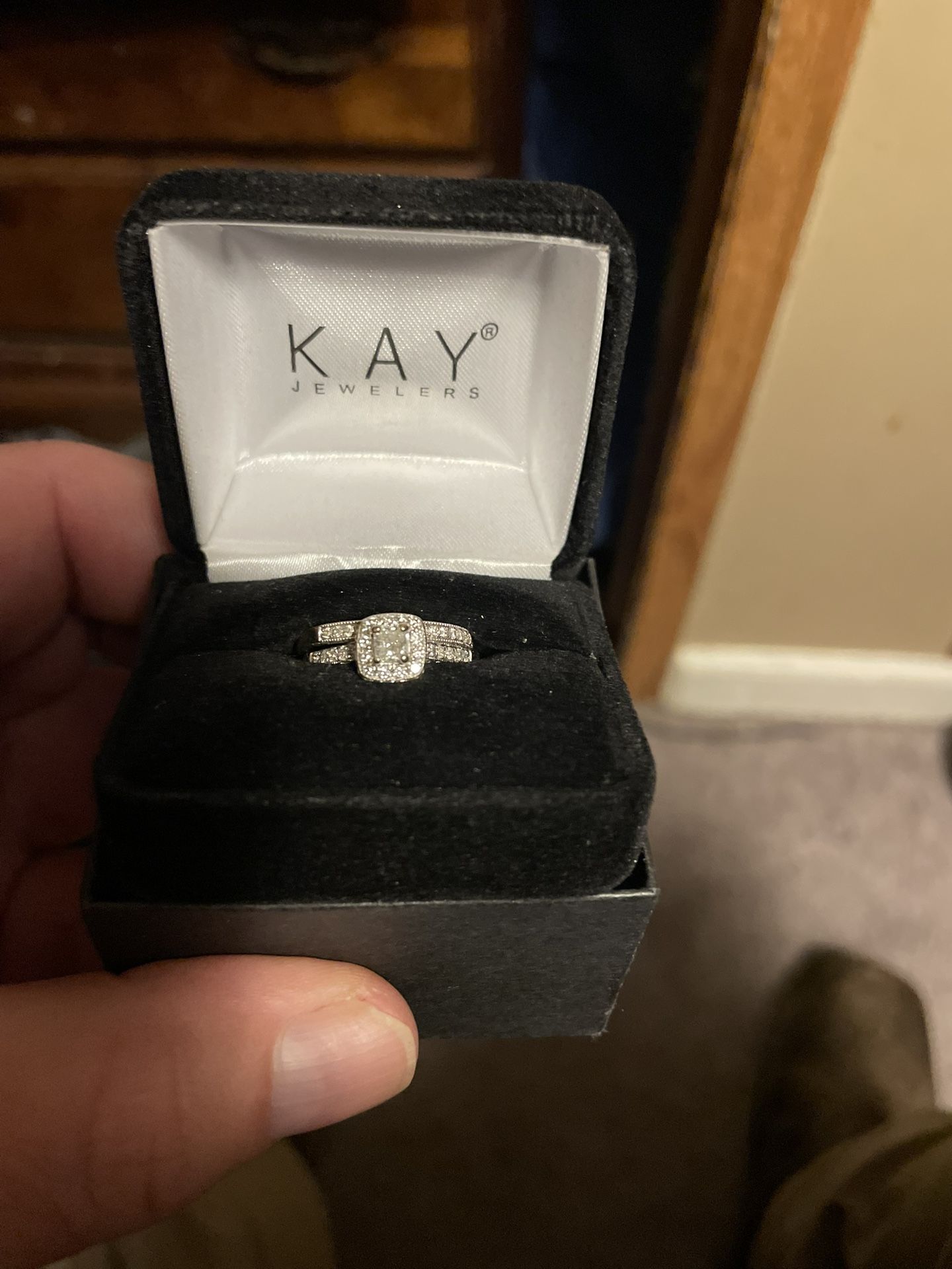 14k White Gold Wedding Set