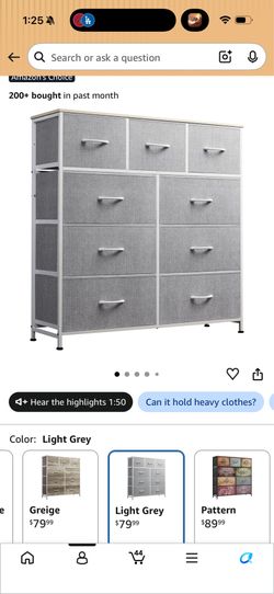 9 Drawer Dresser with Fabric bins