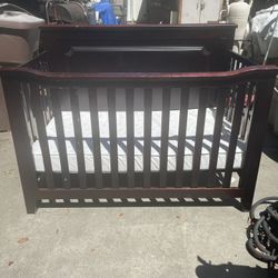 Cherrywood Crib With Mattress