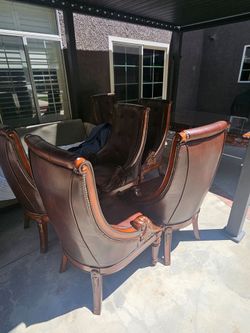 King Louis dining table with 6 chairs
