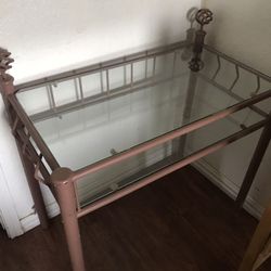 Escritorio Metal Y Vidrio Solo Un Vidrio