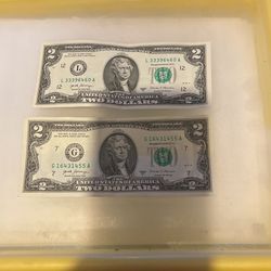 2 Two Dollar Bills “2017”