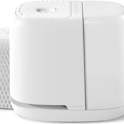 Canopy Bedside Humidifier 2.0, White, 36 HR Run Time, 2.5L Capacity - Reading Light & White Noise - Alleviate Symptoms of Allergies, Flu, Cold, Dry Sk
